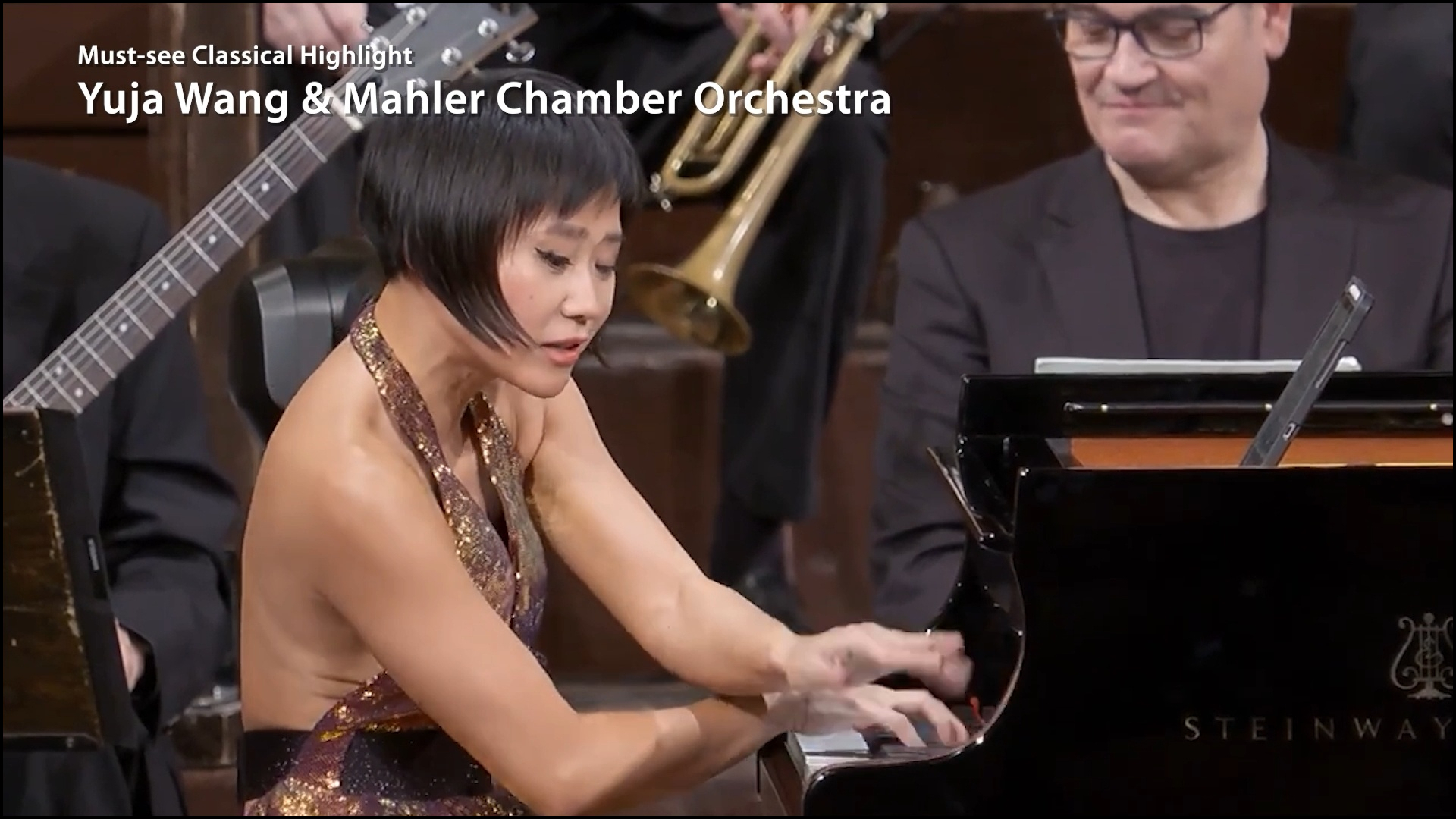 Yuja Wang performing with Mahler Chamber Orchestra